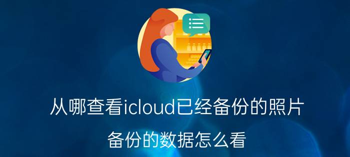 从哪查看icloud已经备份的照片 备份的数据怎么看？